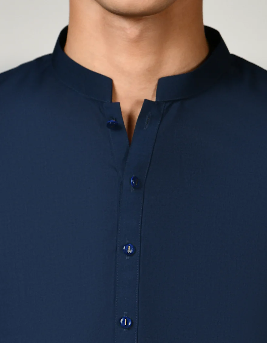 NAVY BLUE BLENDED KAMEEZ SHALWAR | JTKS-S-US-38760/S23/JJ8879-PN - Image 2