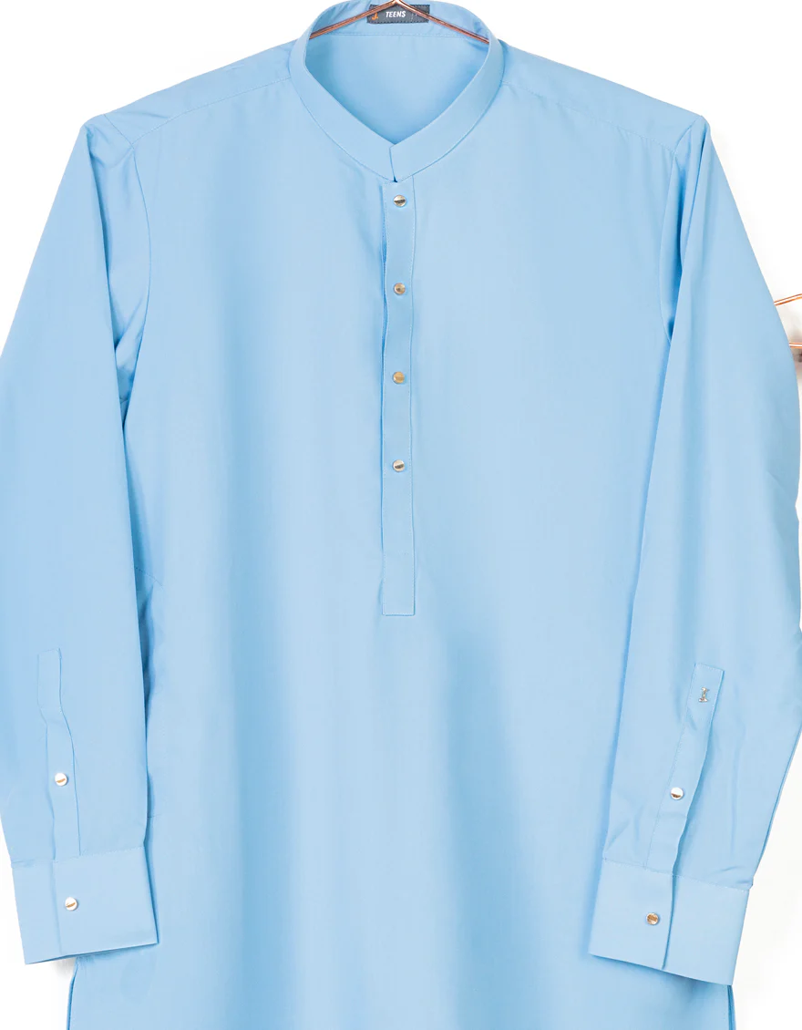 SKY BLUE BLENDED KAMEEZ SHALWAR | JTKS-S-US-38762/S23/JJ8726-PN - Image 2