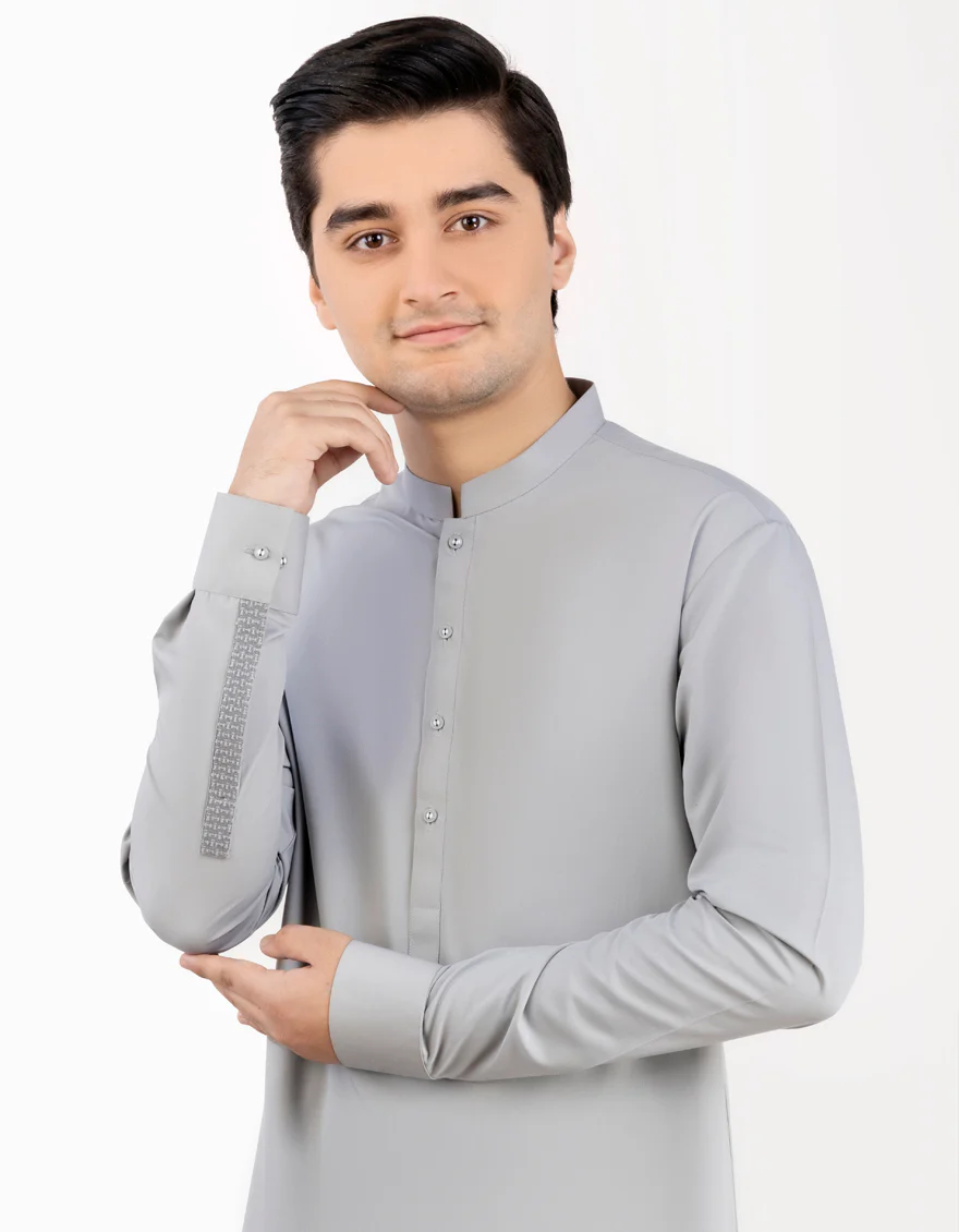 GREY BLENDED KAMEEZ SHALWAR | JTKS-S-US-38773/S23/JJ8726-PN - Image 2