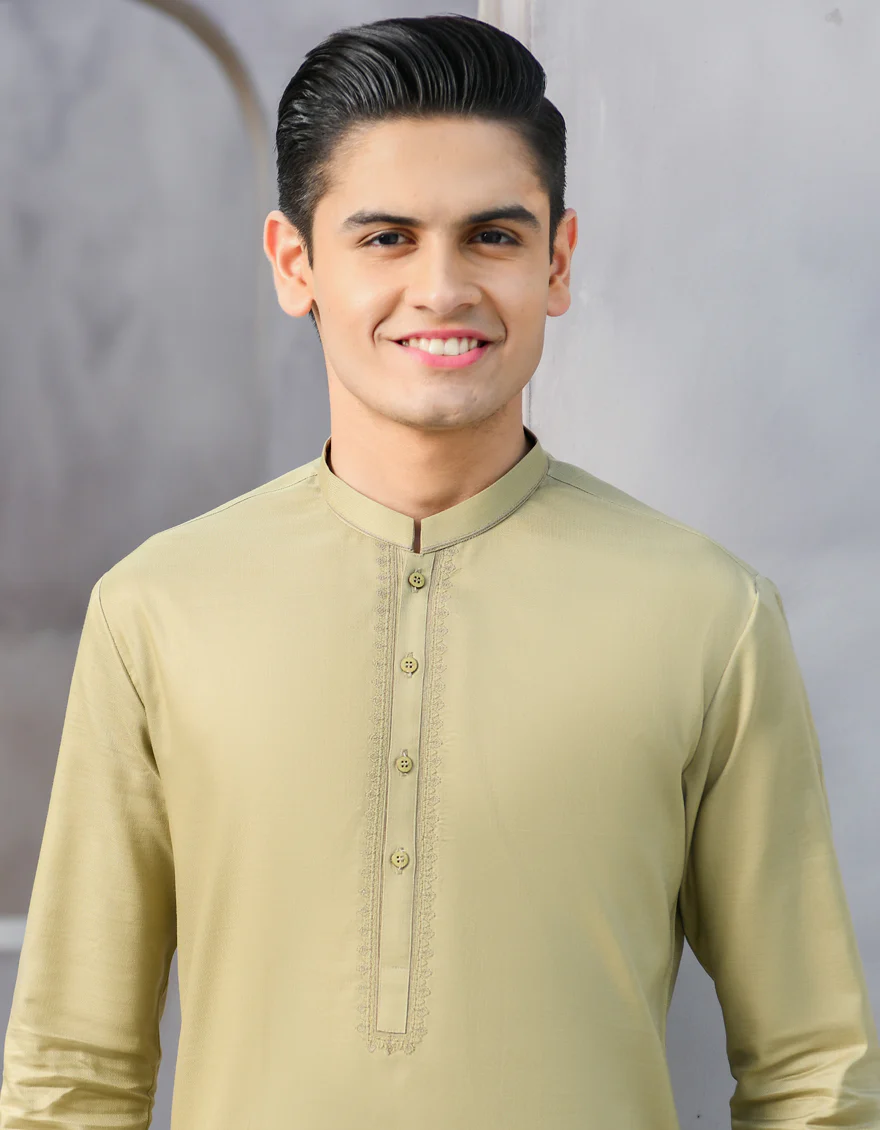 BEIGE COTTON KAMEEZ SHALWAR | JTKS-S-US-39310/S22/JJ8153-SF - Image 2