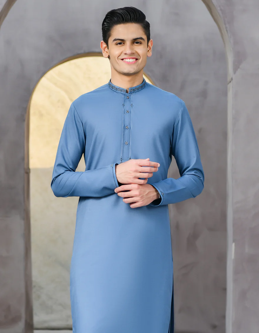 GREYISH BLUE BLENDED KAMEEZ SHALWAR | JTKS-S-US-39321/S22/JJ7400-FL - Image 3