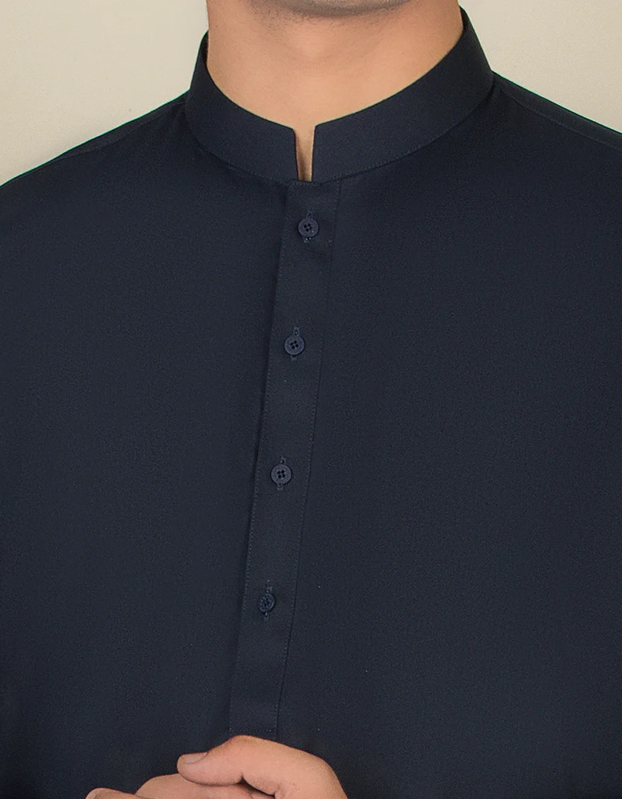 NAVY BLUE BLENDED KAMEEZ SHALWAR | JTKS-S-US-40199-R2-AP/S22/JJ8226-PN - Image 2
