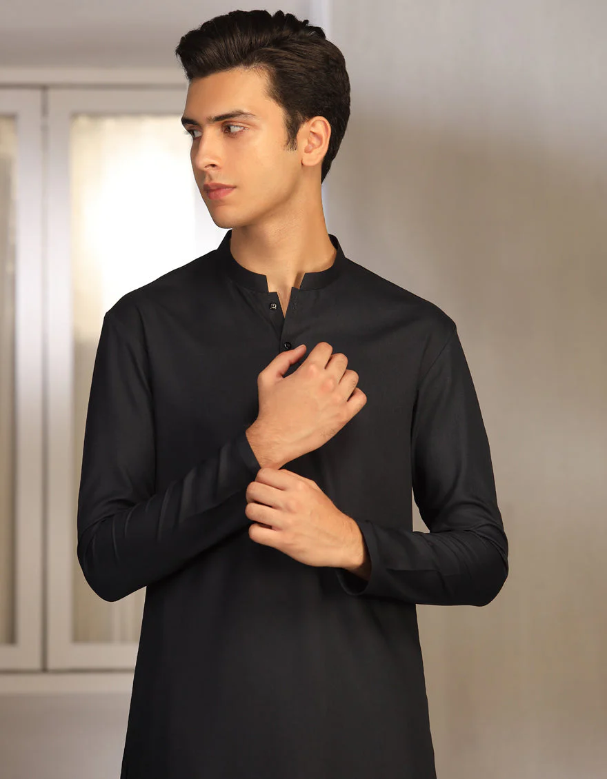 NAVY BLUE BLENDED KAMEEZ SHALWAR | JTKS-S-US-40199-R4-AP/S23/JJ8733-PN - Image 3