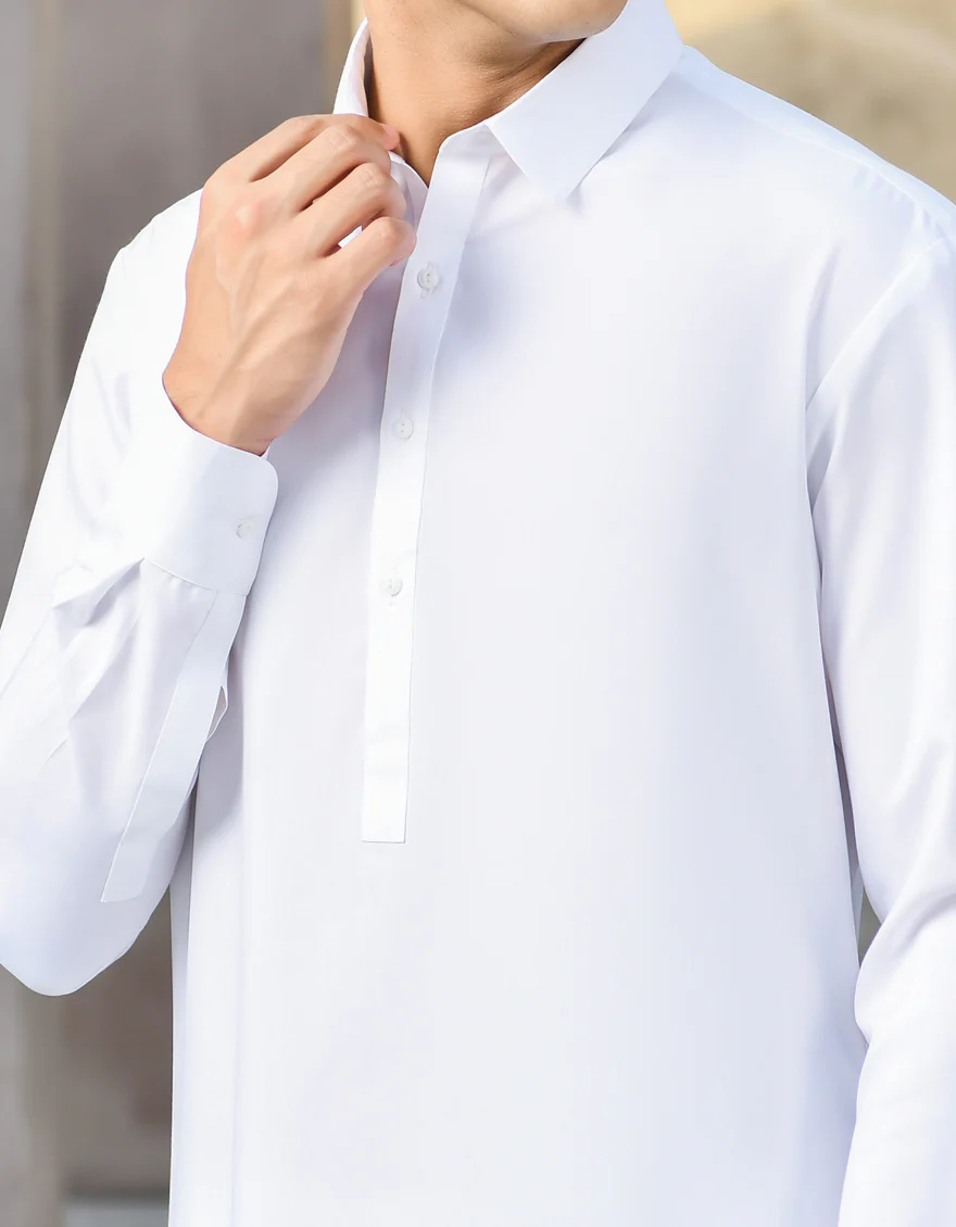 WHITE BLENDED KAMEEZ SHALWAR | JTKS-S-US-40224-R1-AP-/S22/JJ7567-PN - Image 2