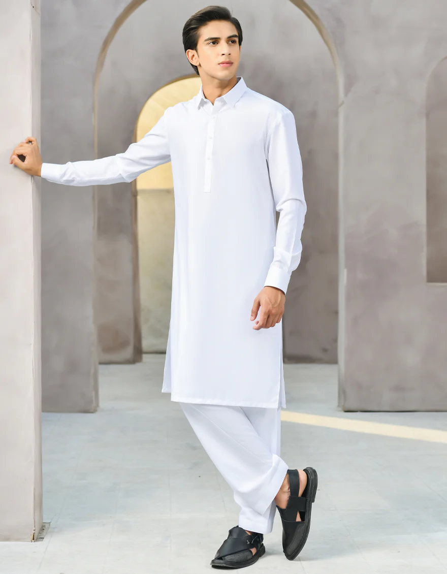 WHITE BLENDED KAMEEZ SHALWAR | JTKS-S-US-40224-R1-AP-/S22/JJ7567-PN - Image 3