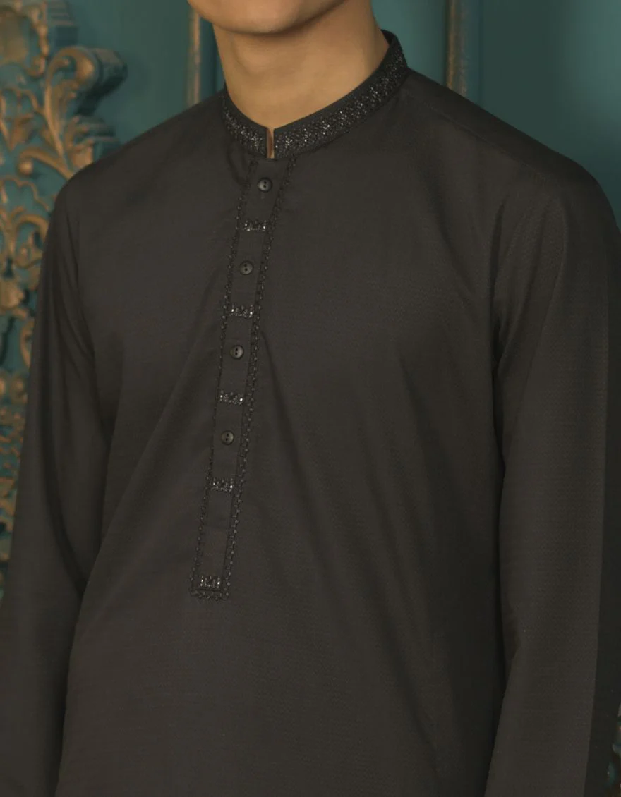 BLACK KAMEEZ SHALWAR | JTKS-S-US-41098/S22/JJ7679-FL - Image 6