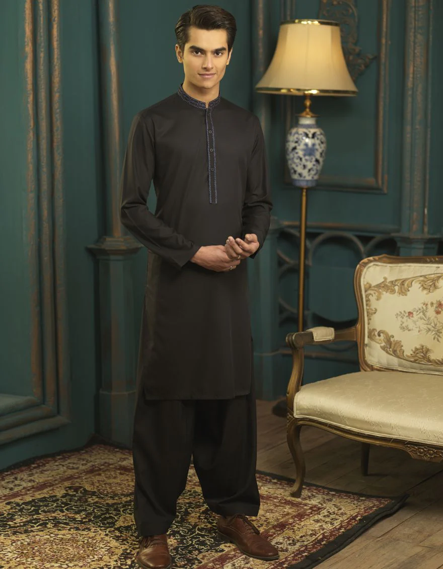 BLACK KAMEEZ SHALWAR | JTKS-S-US-41098/S22/JJ7679-FL - Image 7