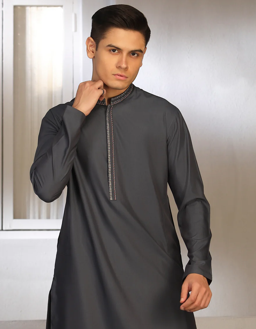 NAVY BLUE BLENDED KAMEEZ SHALWAR | JTKS-S-US-41249/S23/JJ8173-FL - Image 3