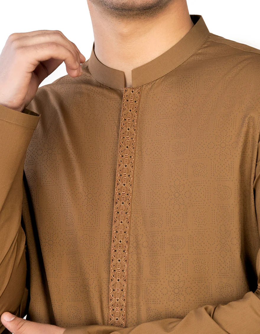 CARAMEL COTTON KAMEEZ SHALWAR | JTKS-S-US-41251/S23/JJ8332-SF - Image 2