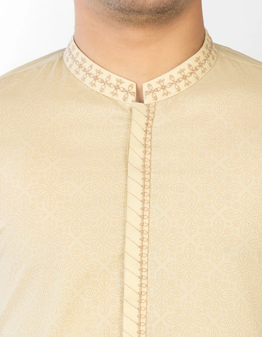 BEIGE COTTON KAMEEZ SHALWAR | JTKS-S-US-41254/S23/JJ8332-SF - Image 2