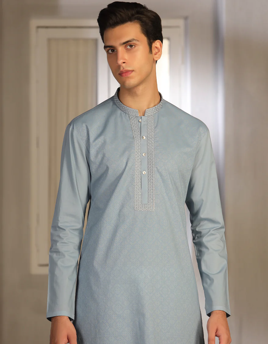 POWDER BLUE COTTON KAMEEZ SHALWAR | JTKS-S-US-41258/S22/JJ8332-SF - Image 4