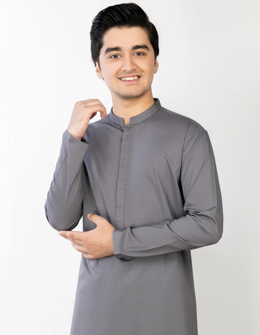 GREY COTTON KAMEEZ SHALWAR | JTKS-S-US-41259/S23/JJ8332-SF - Image 2