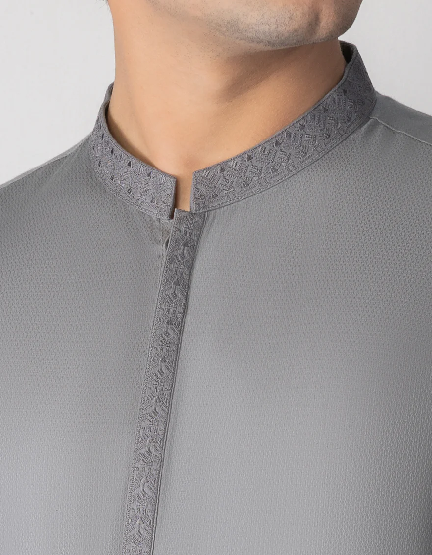 ASH GREY COTTON KAMEEZ SHALWAR | JTKS-S-US-46021/S23/JJ8132-SF - Image 3