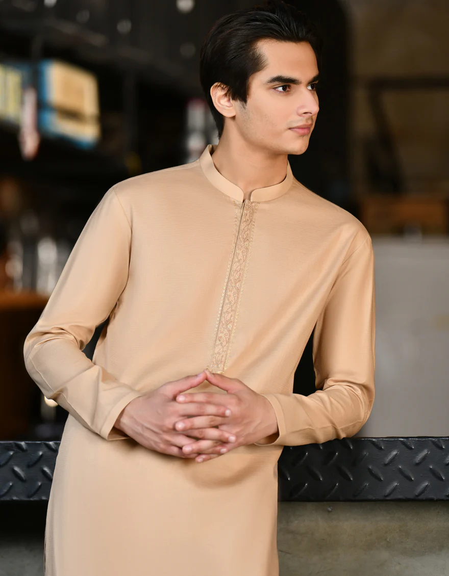 BROWN KAMEEZ SHALWAR | JTKS-US-24-34475 - Image 3