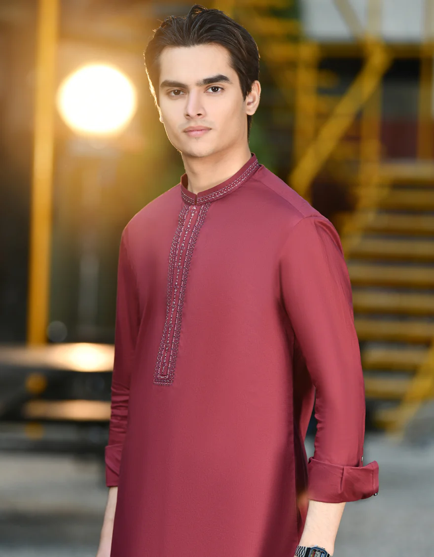 RED KAMEEZ SHALWAR | JTKS-US-24-34589 - Image 2