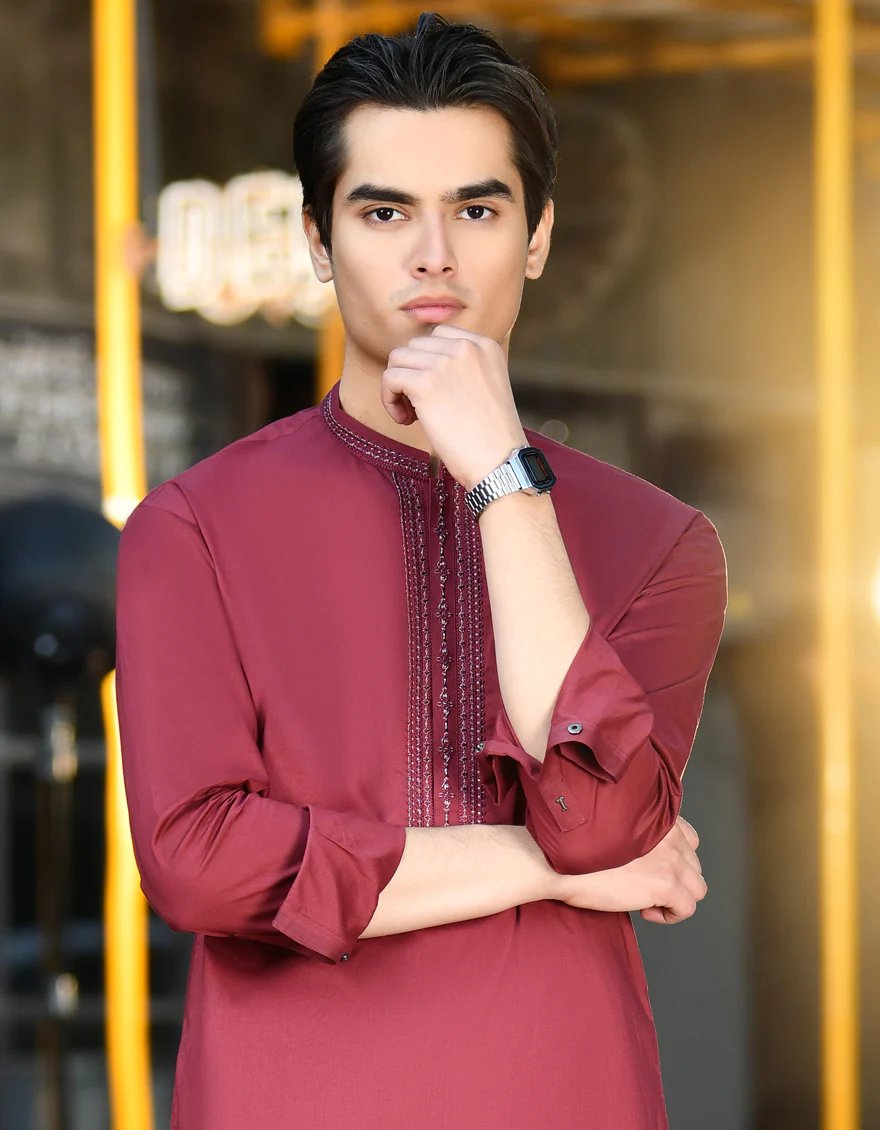 RED KAMEEZ SHALWAR | JTKS-US-24-34589 - Image 3