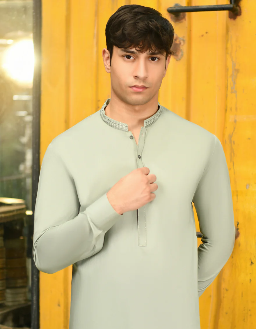 GREEN KAMEEZ SHALWAR | JTKS-US-24-34592 - Image 2