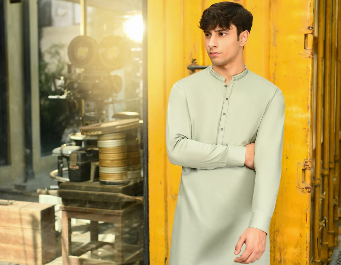 GREEN KAMEEZ SHALWAR | JTKS-US-24-34592 - Image 3