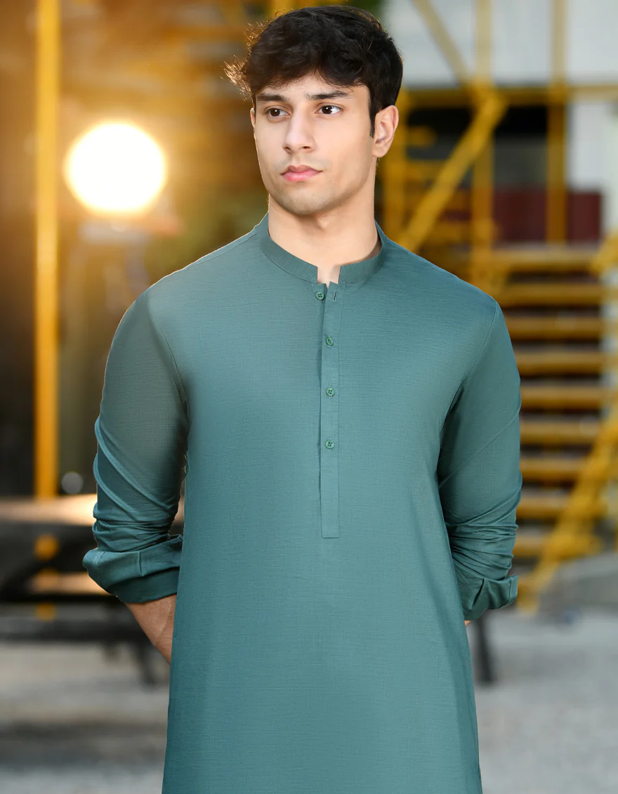 GREEN KAMEEZ SHALWAR | JTKS-US-24-38982 - Image 2