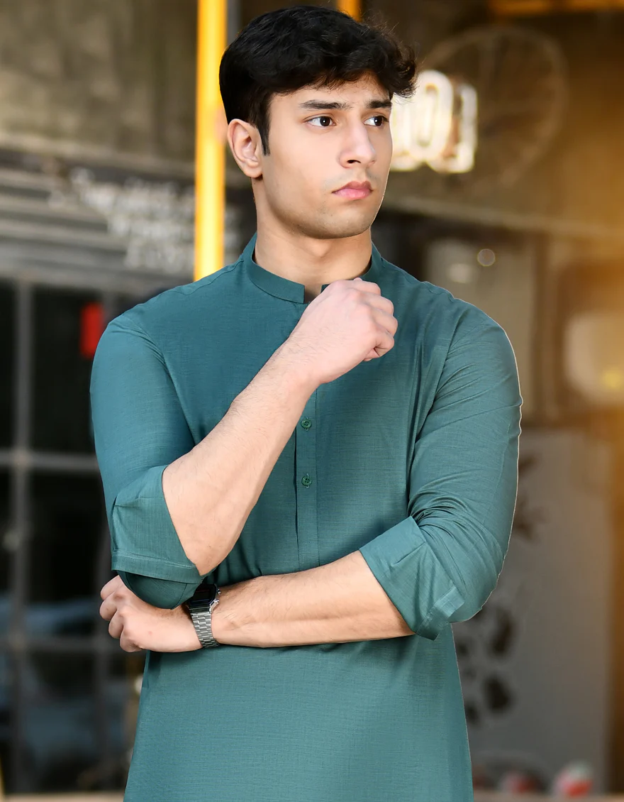 GREEN KAMEEZ SHALWAR | JTKS-US-24-38982 - Image 3