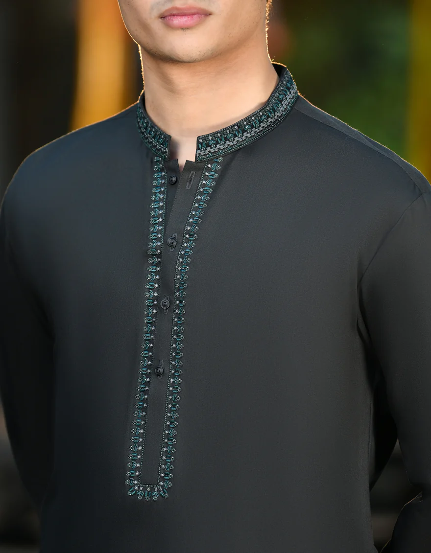 GREEN KAMEEZ SHALWAR | JTKS-US-24-46158 - Image 2