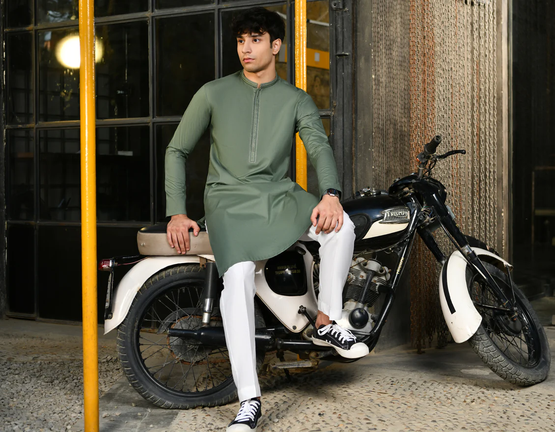 GREEN KAMEEZ SHALWAR | JTKS-US-24-47044 - Image 3