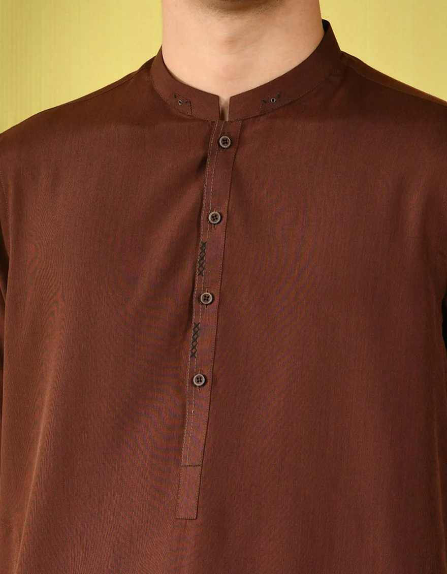 WOOD BROWN KAMEEZ SHALWAR | JTKS-US-43140/A22/JJ8160-CL - Image 2