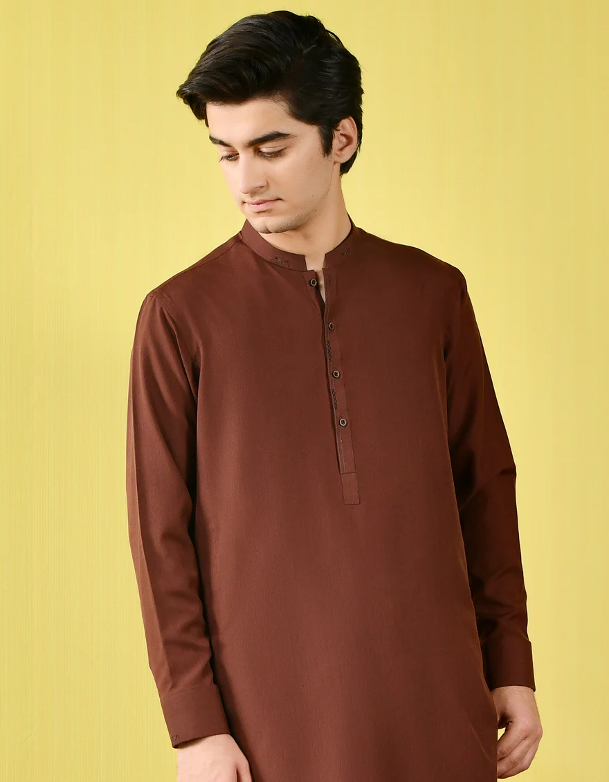 WOOD BROWN KAMEEZ SHALWAR | JTKS-US-43140/A22/JJ8160-CL - Image 3