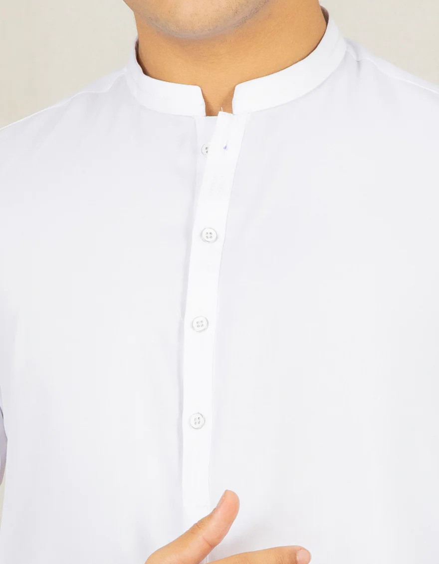 WHITE BLENDED KAMEEZ SHALWAR | JTKS-US-43169/A22/JJ8346-CL - Image 2
