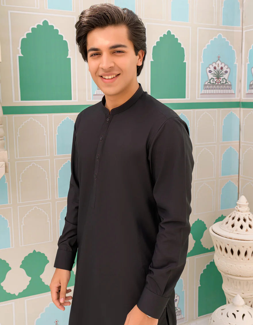 BLACK BLENDED KAMEEZ SHALWAR | JTKS-US-43215/A23/JJ8786-CL - Image 3