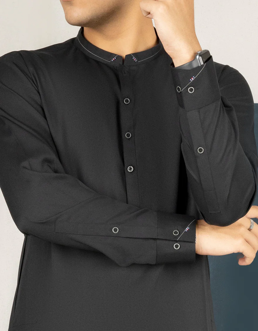 BLACK BLENDED KAMEEZ SHALWAR | JTKS-US-44144/S22/JJ8346-CL - Image 2
