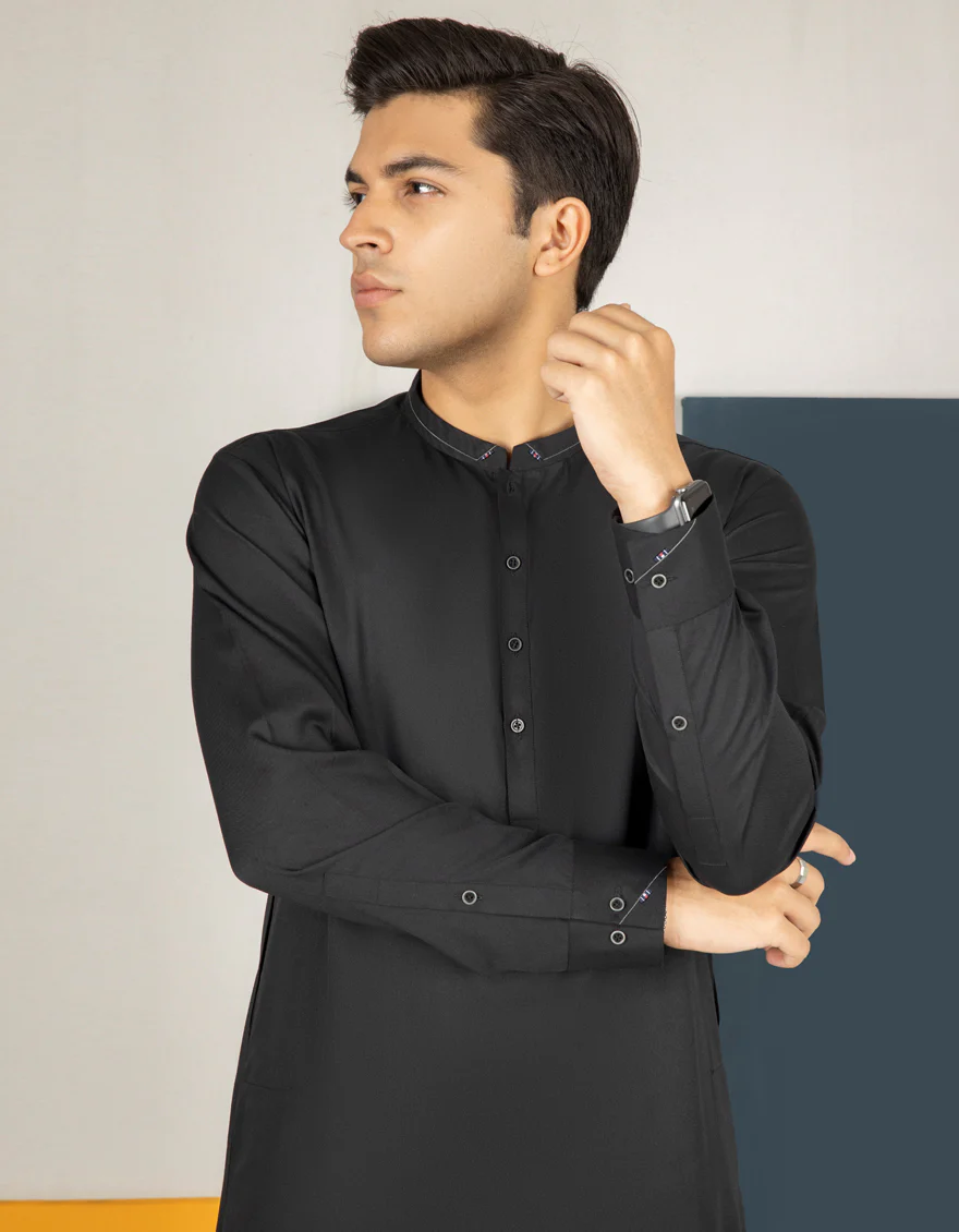 BLACK BLENDED KAMEEZ SHALWAR | JTKS-US-44144/S22/JJ8346-CL - Image 3