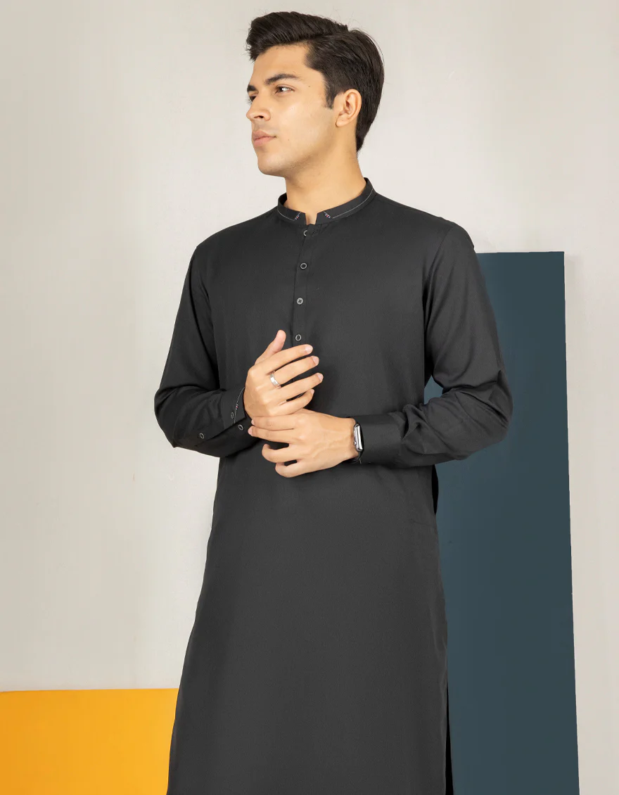 BLACK BLENDED KAMEEZ SHALWAR | JTKS-US-44144/S22/JJ8346-CL - Image 5