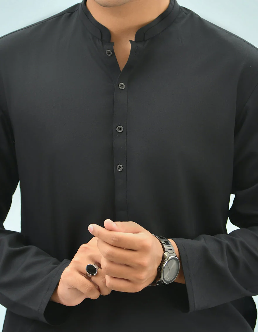 BLACK BLENDED KAMEEZ SHALWAR | JTKS-US-45021/A22/JJ8346-CL - Image 2