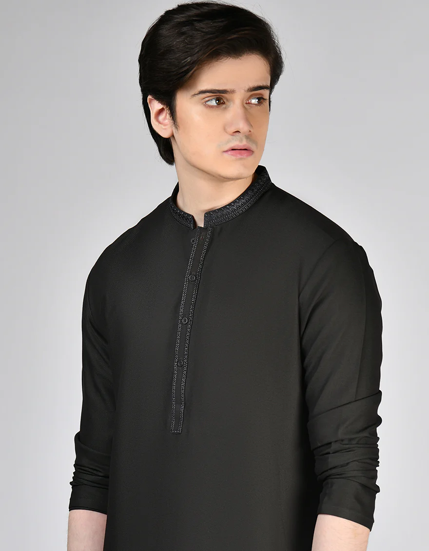 CHARCOAL BLENDED KAMEEZ SHALWAR | JTKS-W-50012/S24/JJ9 - Image 2