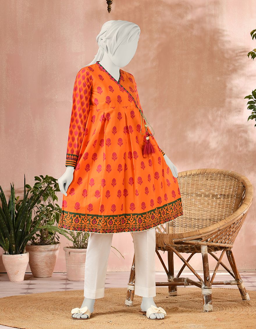 ORANGE CAMBRIC KURTI | JYGK-S-JJTK-US-22-036 FB/SANDSTONE - Image 3