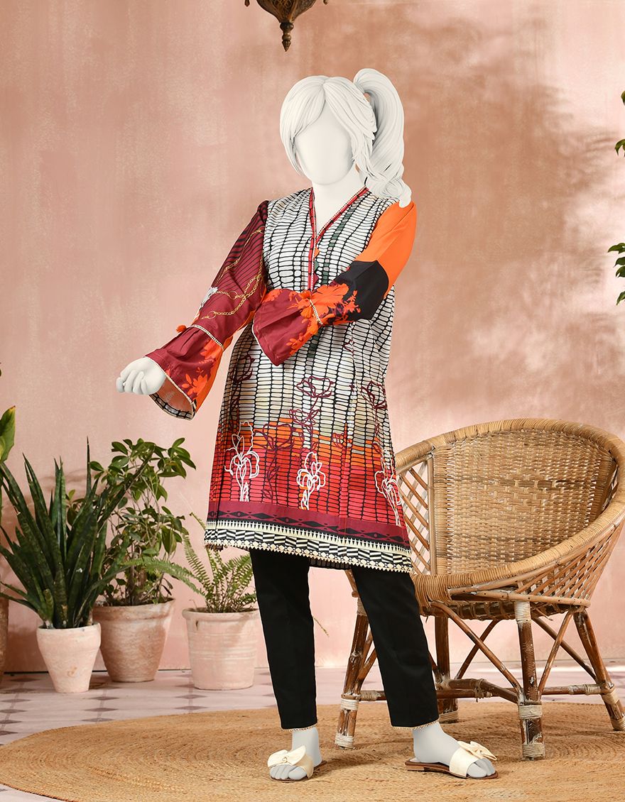 BLACK-WHITE CAMBRIC KURTI | JYGK-S-JJTK-US-22-041 FB/LIVING COLORS