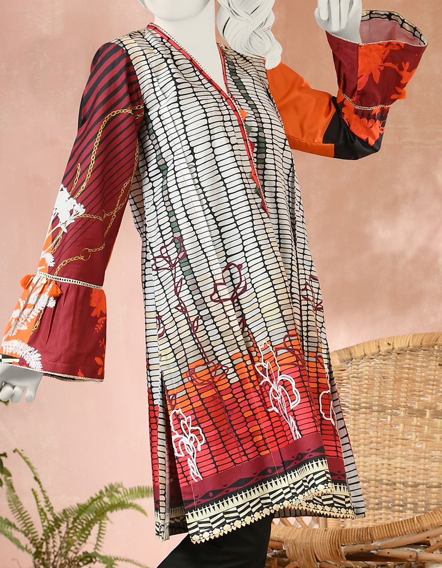 BLACK-WHITE CAMBRIC KURTI | JYGK-S-JJTK-US-22-041 FB/LIVING COLORS - Image 3