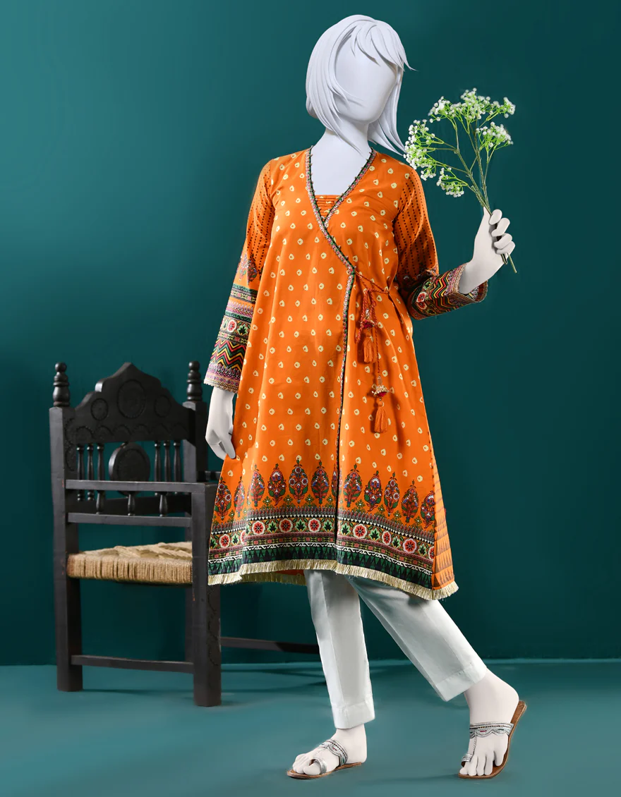 ORANGE CAMBRIC KURTI | JYGK-S-JJTK-US-22-054 FB/OCHRE - Image 4
