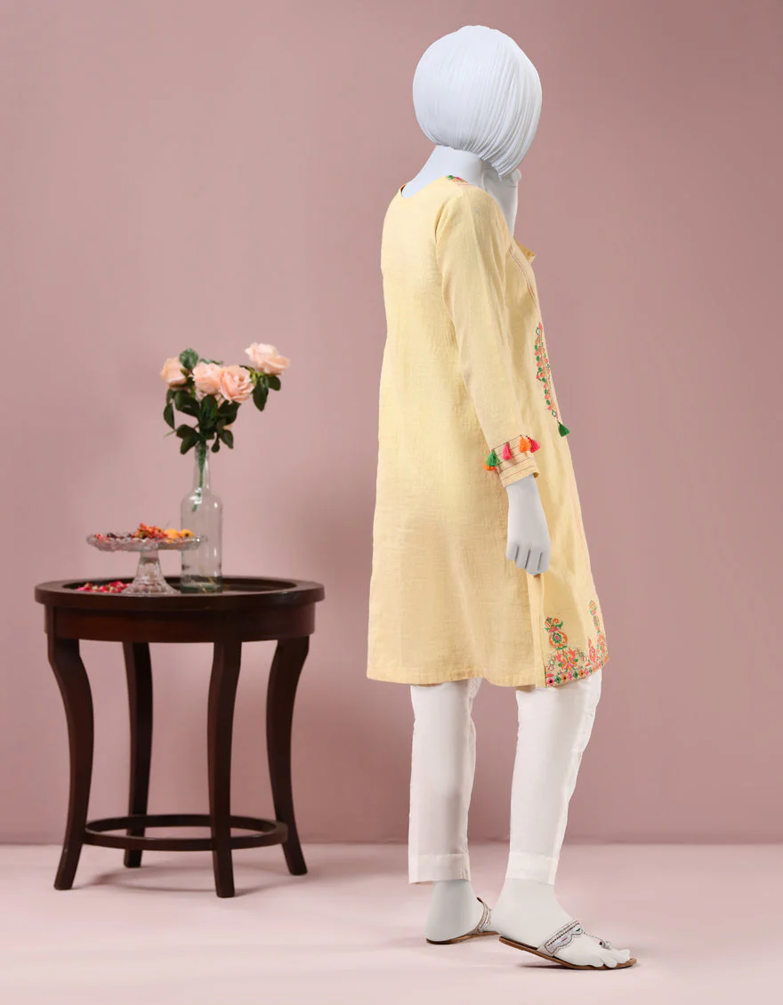 CREAM COTTON KURTI | JYGK-S-JJTK-US-22-056 FB/CREAM - Image 2