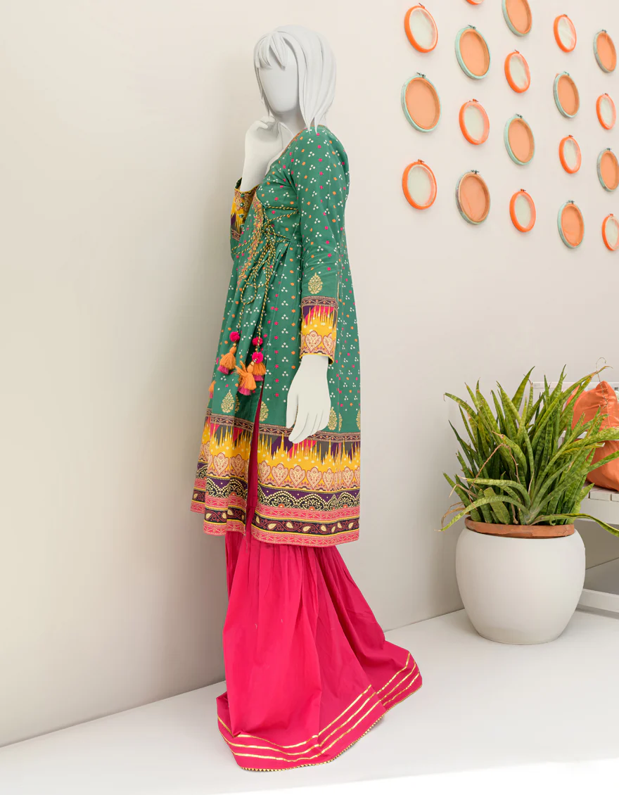 GREEN CAMBRIC KURTI | JYGK-S-JJTK-US-23-070 FB/IKAI - Image 2