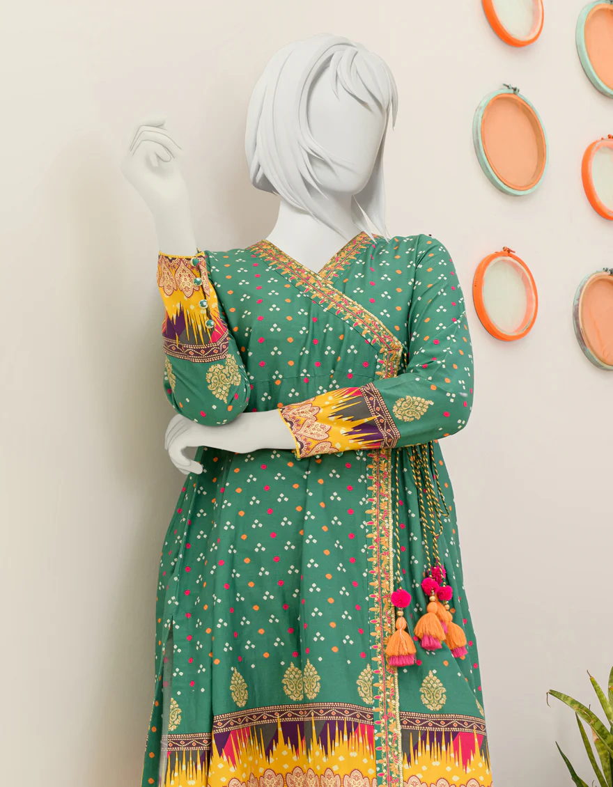 GREEN CAMBRIC KURTI | JYGK-S-JJTK-US-23-070 FB/IKAI - Image 3