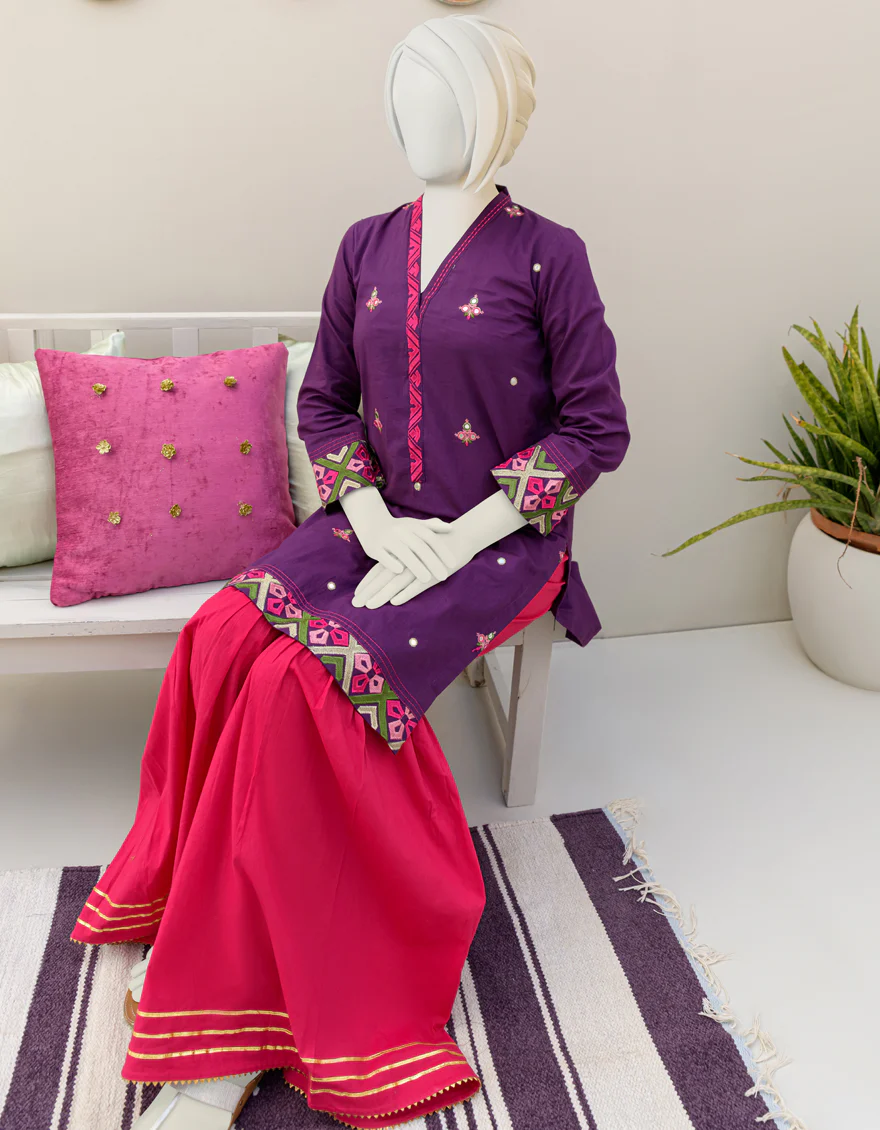 PURPLE LAWN KURTI | JYGK-S-JJTK-US-23-073 FB/RFD - Image 2
