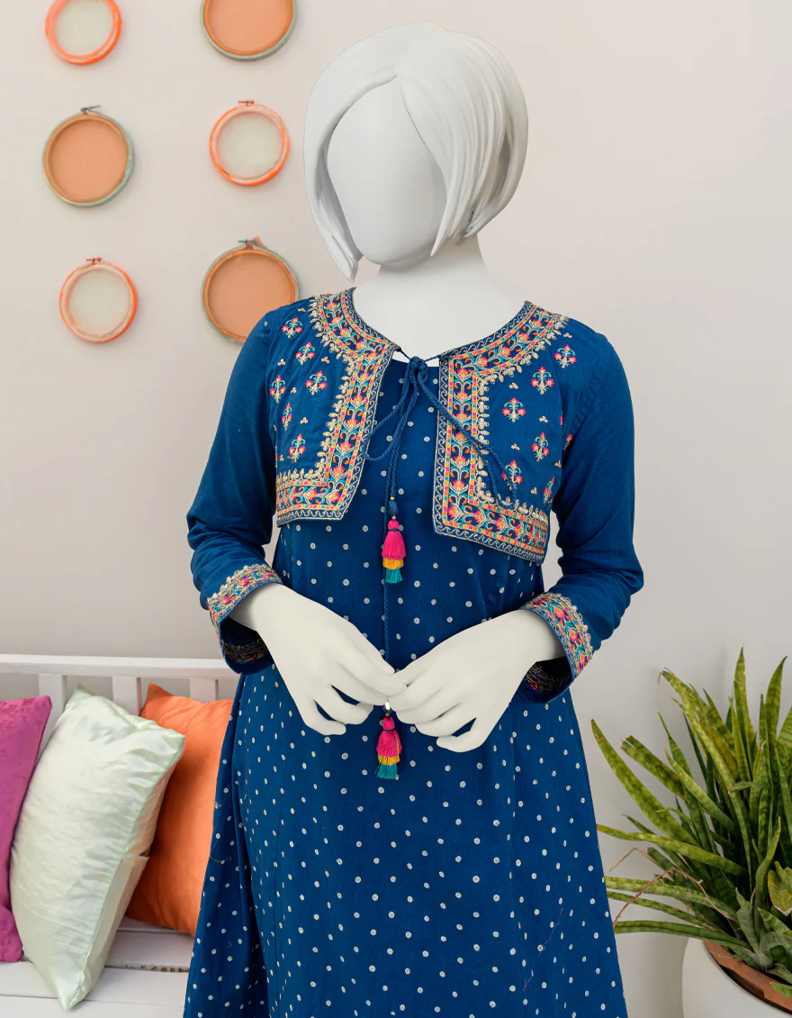 BLUE LAWN KURTI | JYGK-S-JJTK-US-23-074 FB/RFD - Image 2