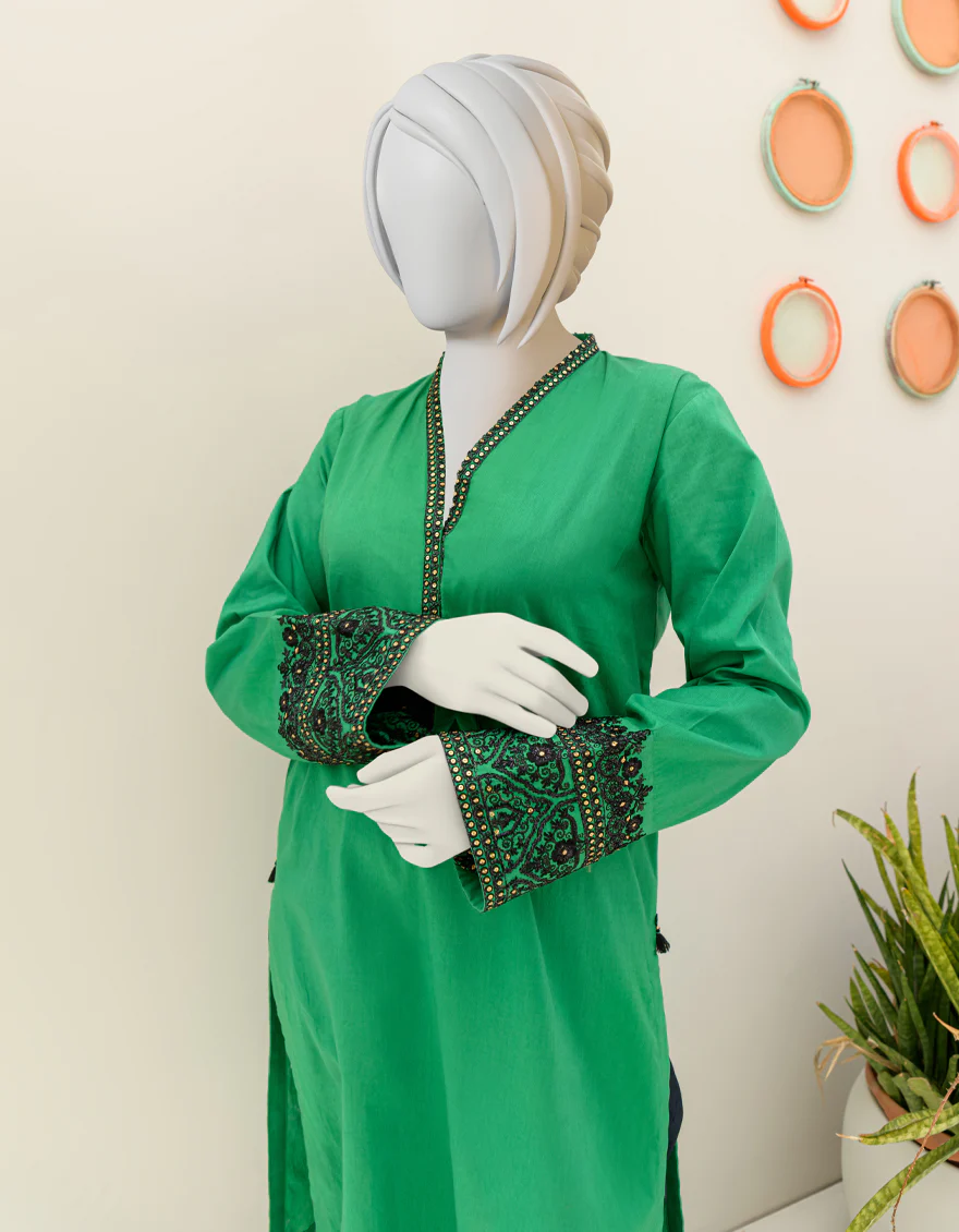 GREEN LAWN KURTI | JYGK-S-JJTK-US-23-075 FB/RFD - Image 2