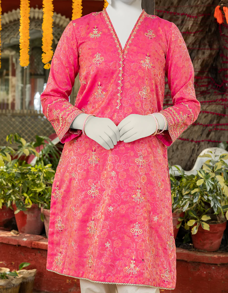 PINK JAMAWAR KURTI | JYGK-S-JJTK-US-23-079 FB/JAMAWAR - Image 3