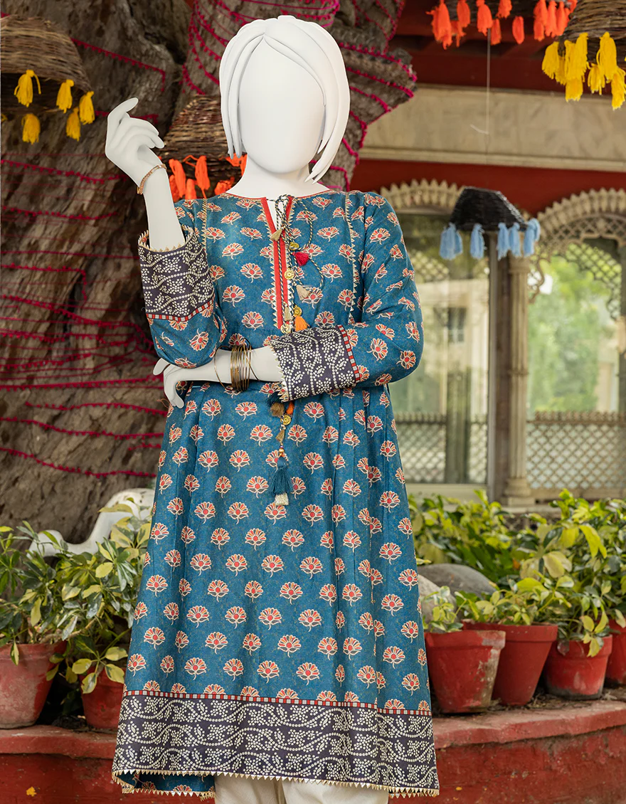 TEAL CAMBRIC KURTI | JYGK-S-JJTK-US-23-082 FB/COIN - Image 2