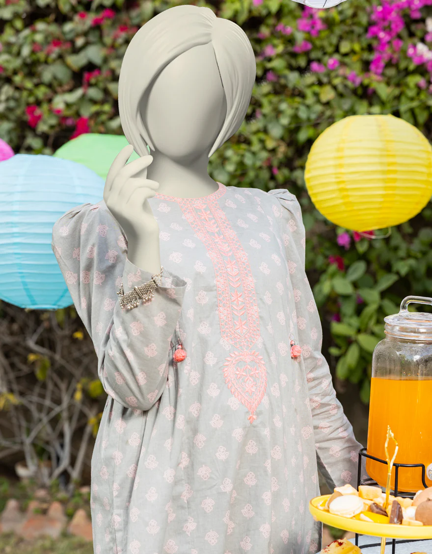 GREY LAWN KURTI | JYGK-S-JTS-25-4017 FB/CASUALS-2 - Image 3