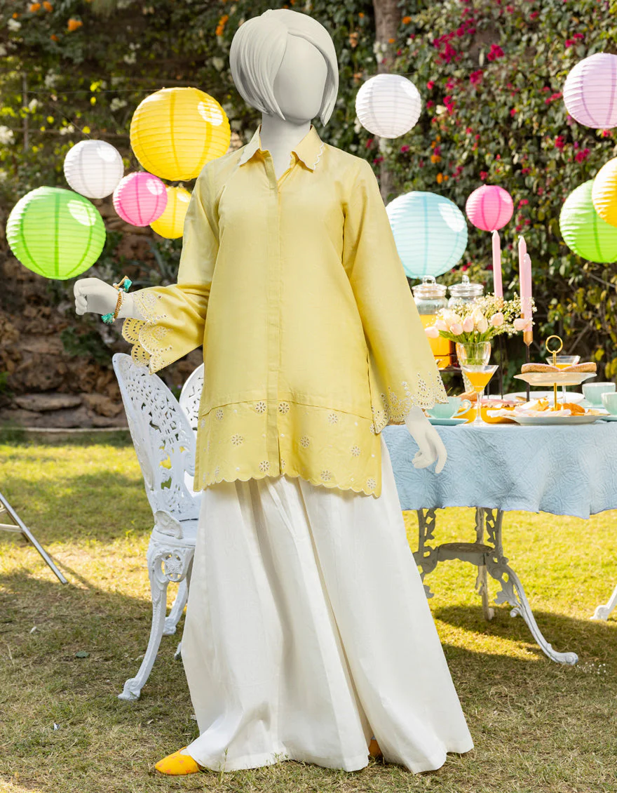 YELLOW LAWN KURTI | JYGK-S-JTS-25-4033 FB/PASTEL-03