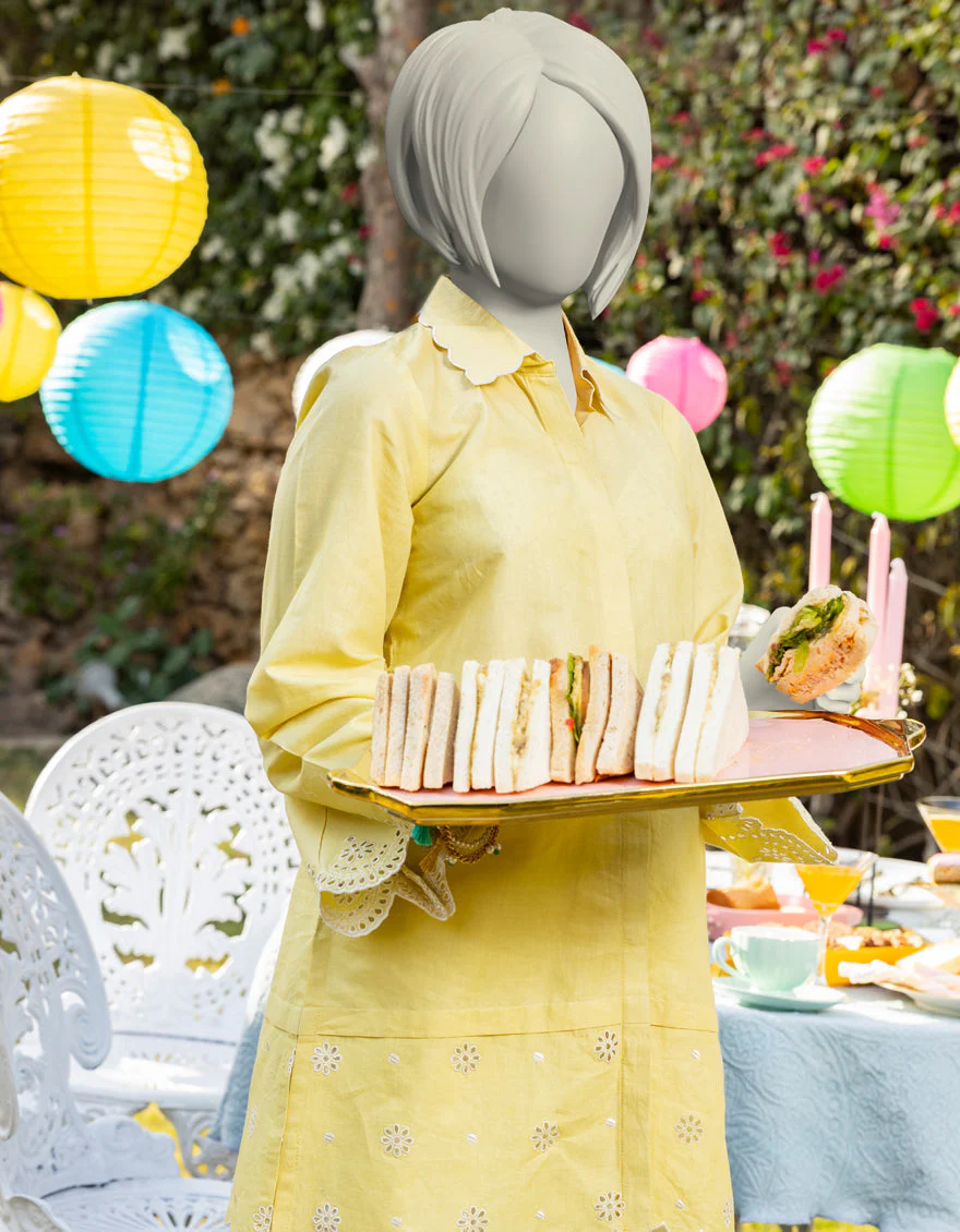YELLOW LAWN KURTI | JYGK-S-JTS-25-4033 FB/PASTEL-03 - Image 3